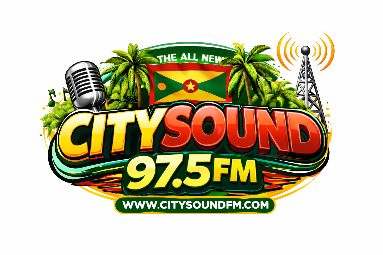 The All New Citysound 97.5 FM logo